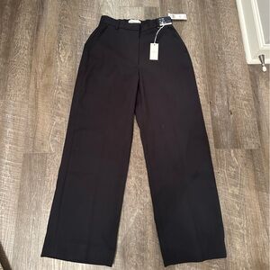 Abercrombie & Fitch High-Rise Wide Leg Curve Love Black Trousers (short)